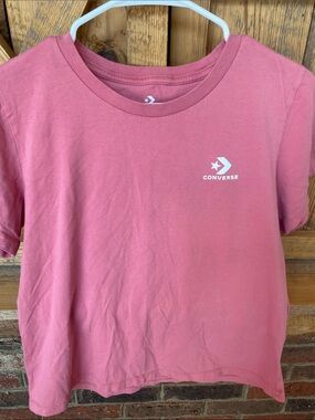 Converse Kids Pink Tee with White Logo size large